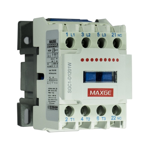 SGC1-DCA  Contactores para control de motores hasta 45kW a 400V categoría AC-3 (9 a 95A). 
Mando en corriente alterna